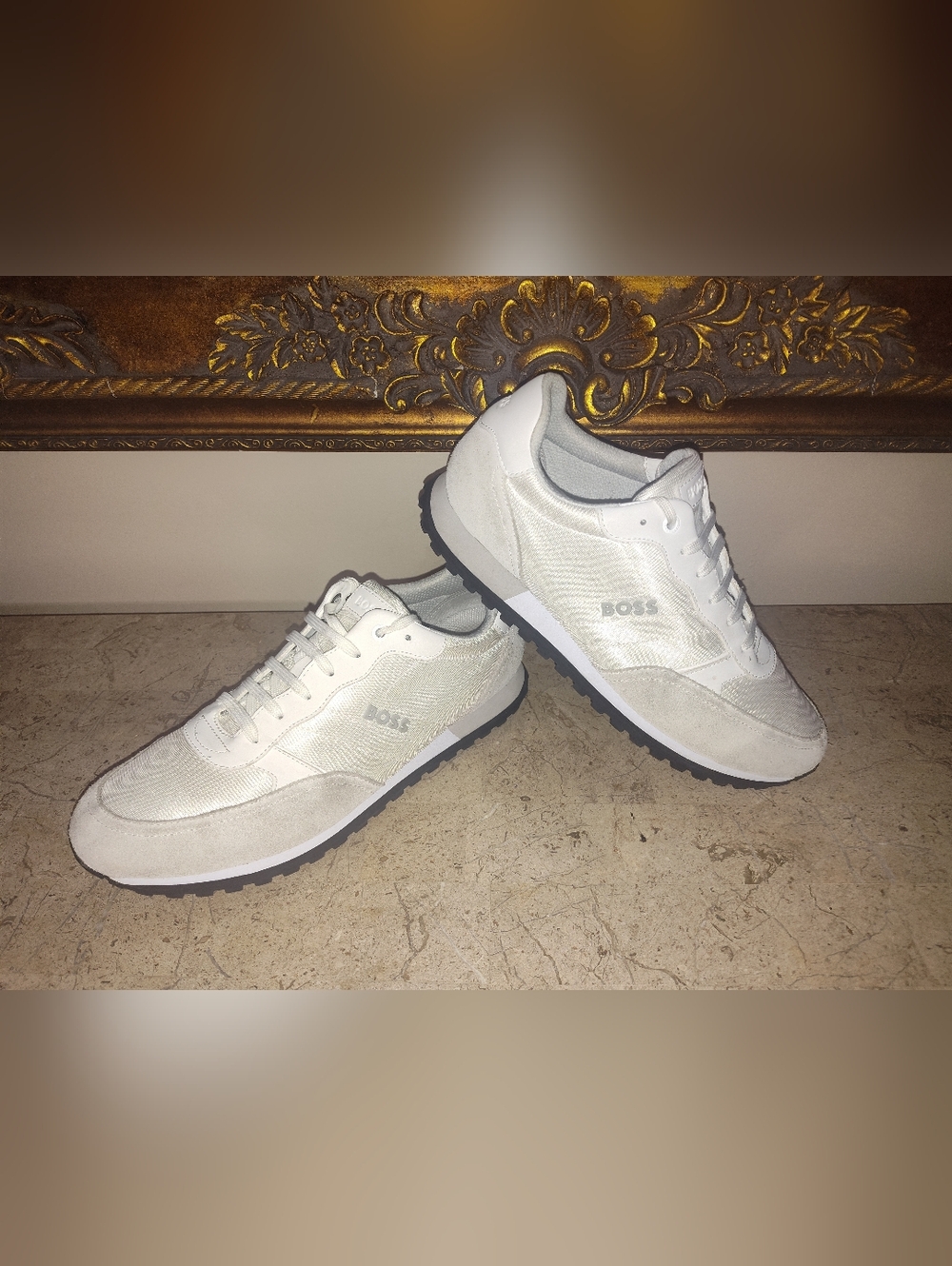BOSS Men’s White Casual Runner Sneakers